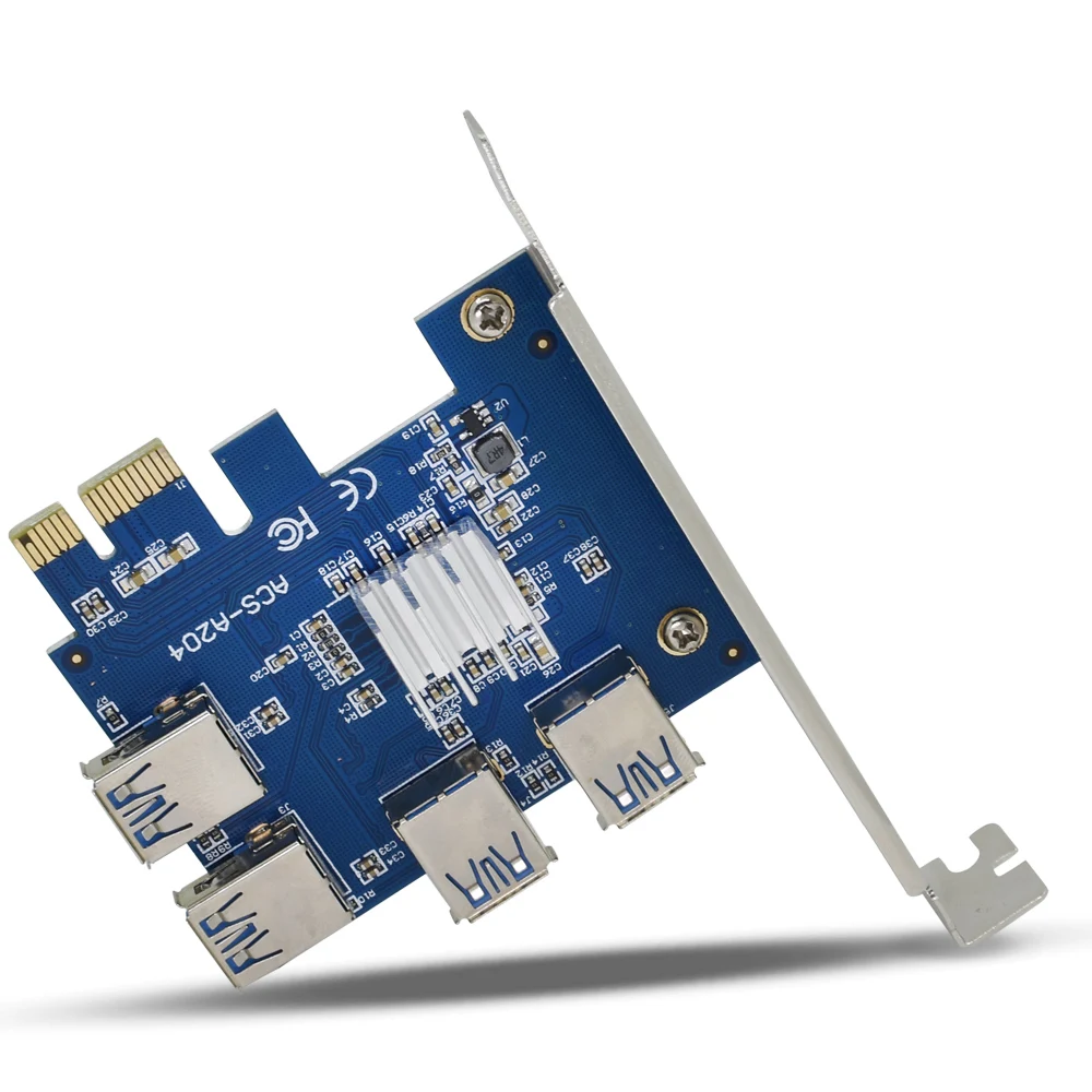 TISHRIC 2018 Горячая PCIE PCI E Express Riser Card от 1 до 4 USB 3 0 слот мультипликатор концентратор