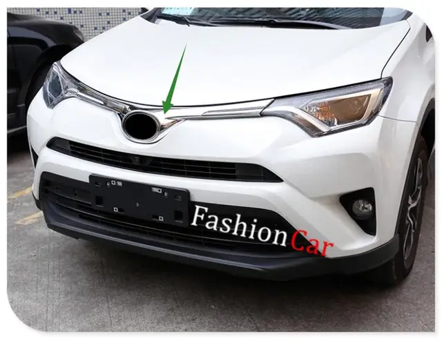 For Toyota Rav4 2016 2017 Front Grille Grill Chrome Cover Hood For Toyota Rav4 2016 2017 Front Grille Grill Chrome Cover Hood Center Trim 1pcs Auto Accessories