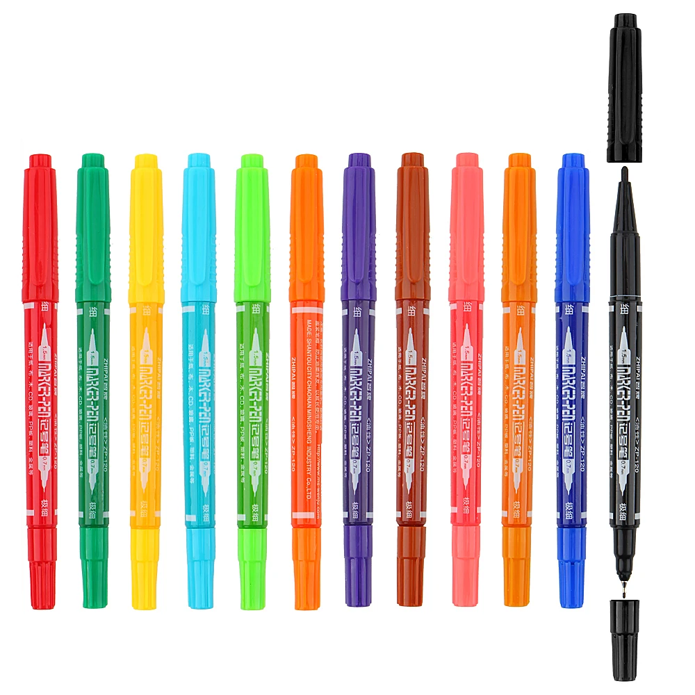 12 color Art marker High quality marker pen Fine double Point Permanent Marker school office