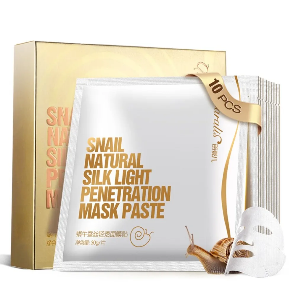

10 Pieces/Set Snail Collagen Protein Facial Mask Cleaning Mask Moisturizing Firming Water Replenishment Skin Care Mask