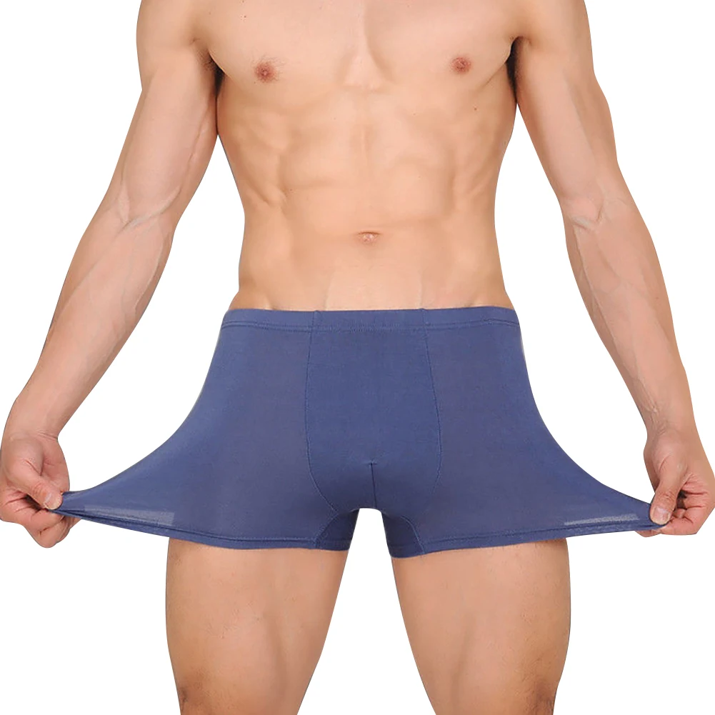 

Breathable Men Boxers Underwear U Convex Soft Underpants Middle Waist