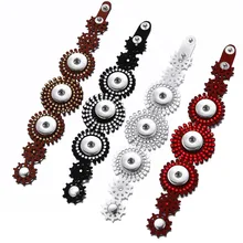 Модный кристально красивый бархатный мягкий браслет с застежкой 19 см 3 кнопки Подходит 18 мм Кнопка подвеска в виде пуговицы SE0209 подарок