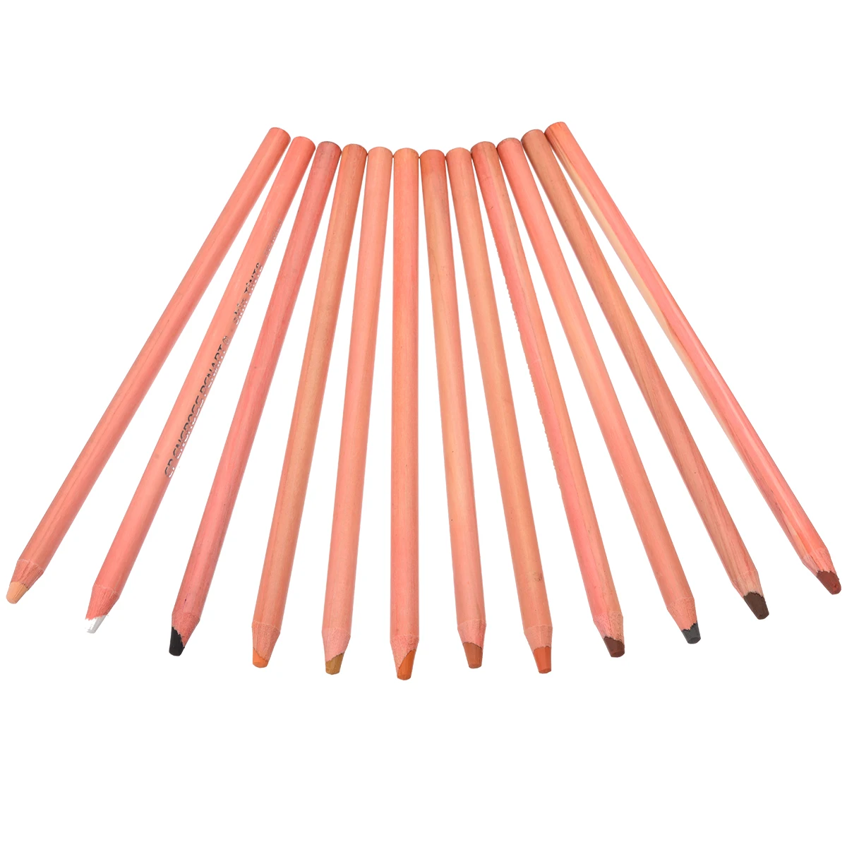 12Pcs Colored Pencils Wood Pastel Pencils Professional Portrait Drawing Skin Tints Soft Pastel Colored Pencils 175mm