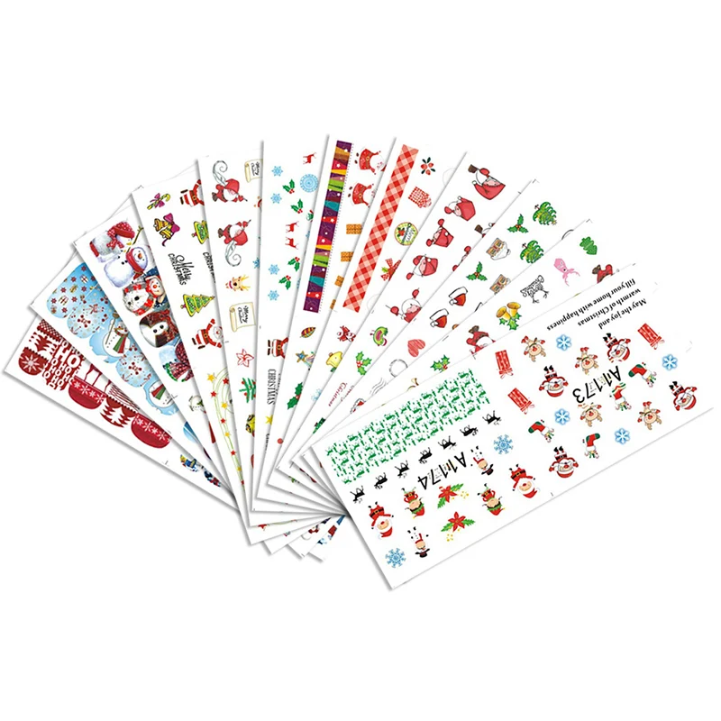 

1 Sheet / 2 Sheets Christmas Snowflakes Nail Water Decals Nail Art Decorations Image Transfer Stickers