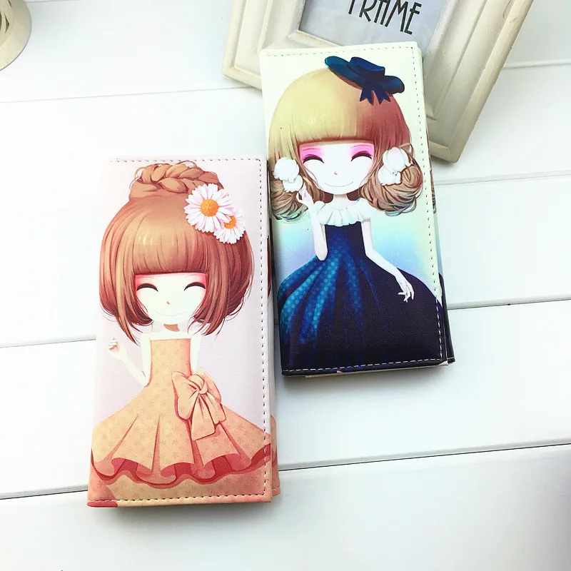Модные женские кошельки клатч для монет милые с узором девушек держатель карт