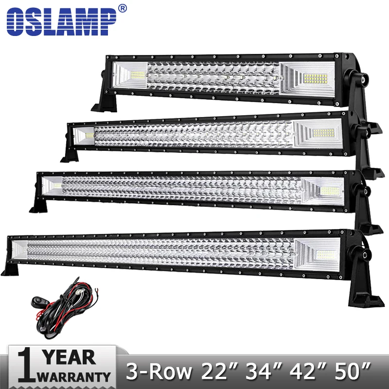 Oslamp 2" 34" 4" 50" 3 ряда прямой светодиодный светильник Бар Offroad Combo Луч светодиодный рабочий светильник для детей возрастом от 12v 24v для грузовиков, внедорожников, квадроциклов, наводненных 4x4 светодиодный бар