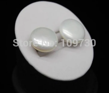 

ry00331 Charming 12-13MM white coin pearl stud earrings A0422