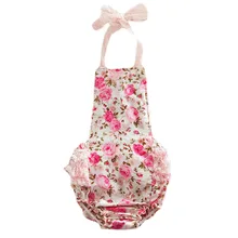 Cute Ruffle Baby Girl Rompers Lace Floral Print Toddler Clothes Infant Newborn Jumpsuit Summer Dress Baby Girl Clothing