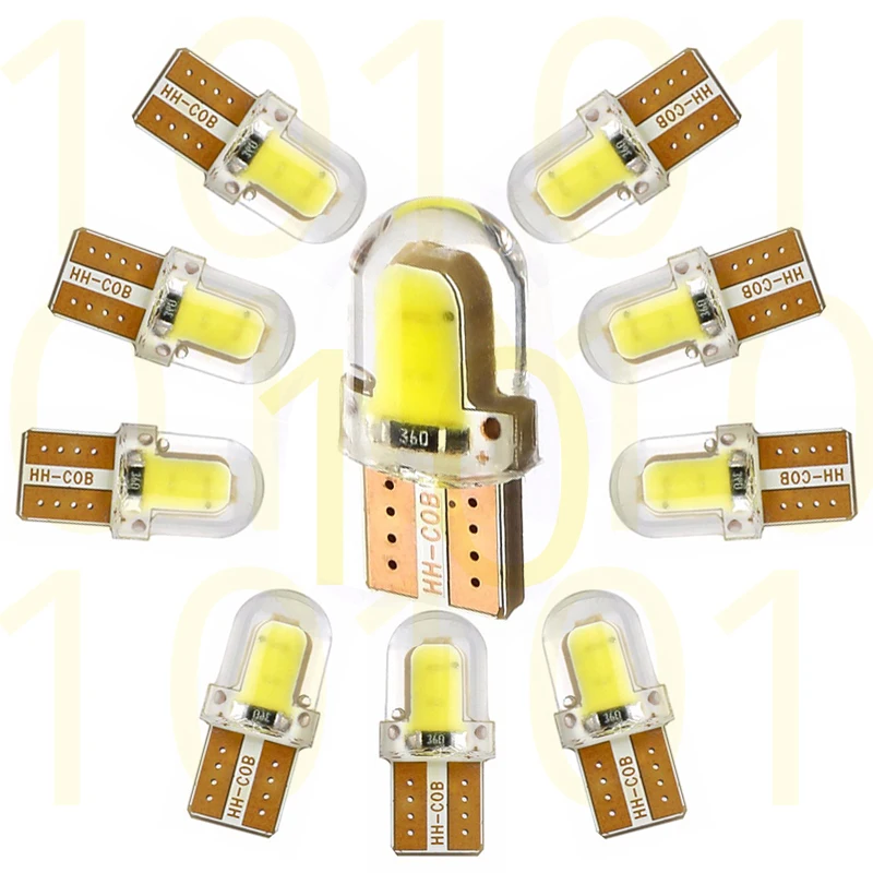 Светодиодные автомобильные лампы W5W T10 194 168 COB 8SMD для стояночных огней и подсветки