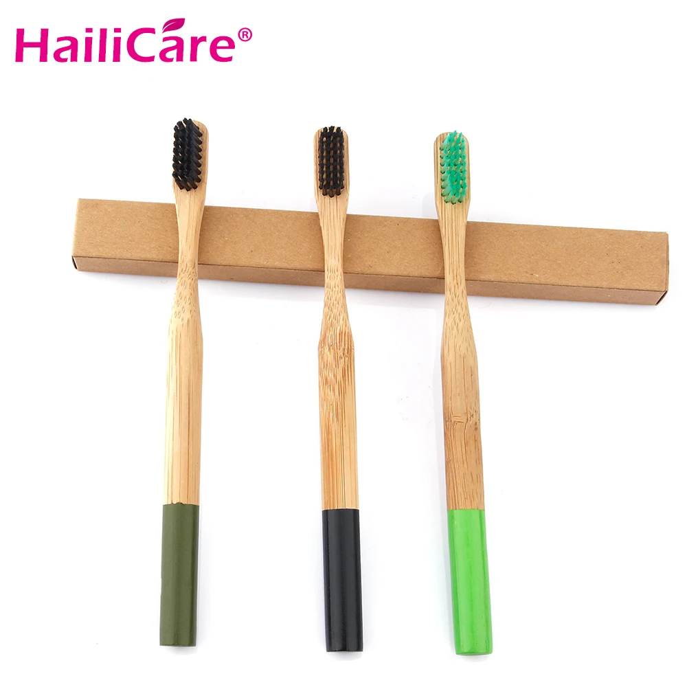 

1 PCS Bamboo Charcoal Toothbrush Nano Antibacterial Wooden Toothbrush Oral Care Black Heads Soft Bristle Teeth Whitening