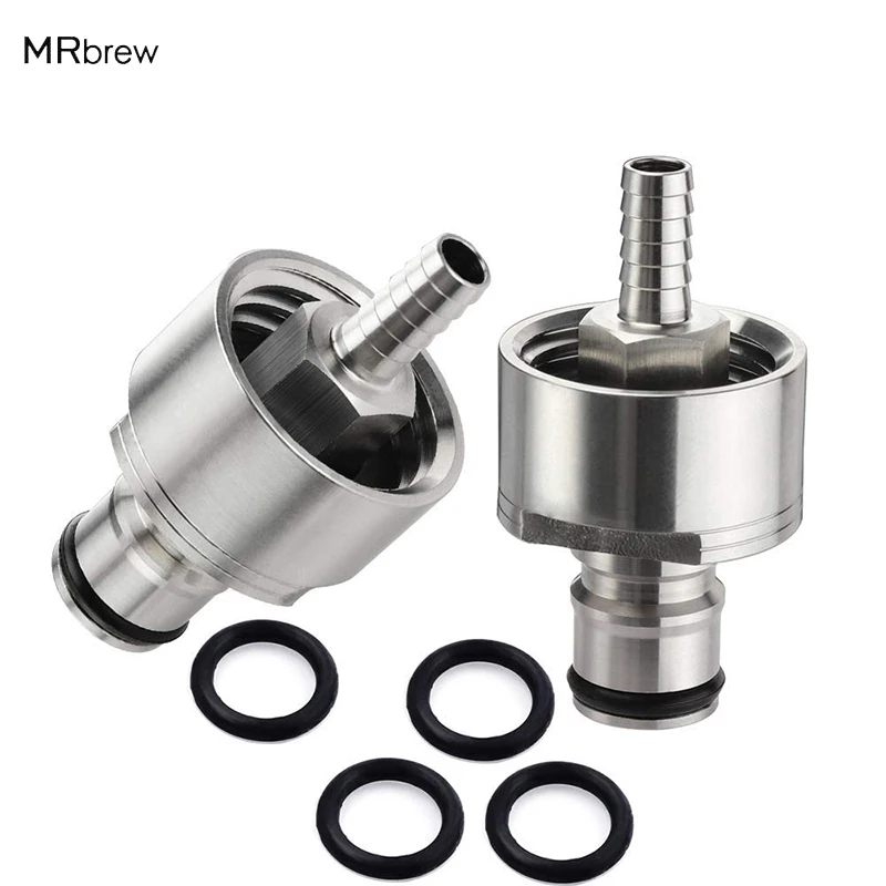 

2pcs/lot Stainless Steel 304 Carbonation Cap with 5/16" Barb Ball Lock Type, Fit Most Soft Drink PET Bottles