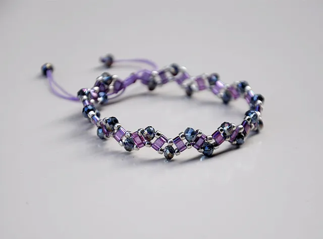 Tila Seed Bead Mix Crystal Nylon Bracelet Adjule In Wrap Tila Seed Bead Mix Crystal Nylon Bracelet Adjule