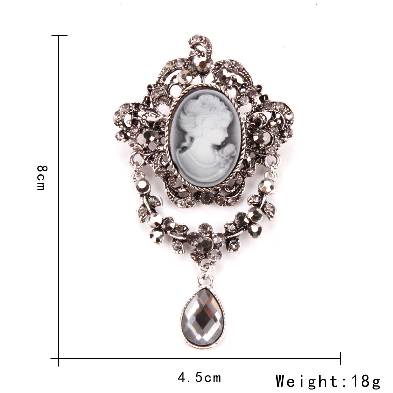 アンティーク・ヴィンテージ　ストーンカメオプローチ アンティーク ストーンカメオ ブローチ K10 シードパール