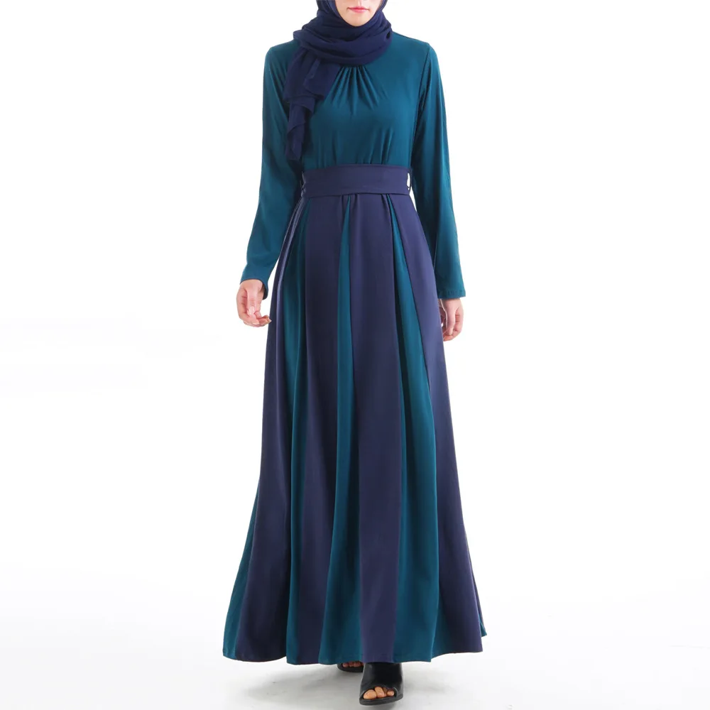 Мусульманское Макси платье для женщин абайя Дубай турецкий с длинным рукавом зеленый халат Туника кимоно Юба Ближний Восток Арабский Кафтан Исламская одежда