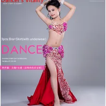 Детские костюмы для танца живота, детские костюмы для бальных танцев, одежда для выступлений, бюстгальтер ручной работы+ юбка, танцевальный костюм для девочек, размеры s, m, l