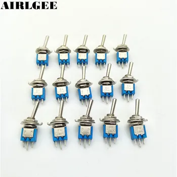 

15Pcs AC125V/6A 250V/3A ON/ON 2 Position 5mm Thread Mount Holes SPDT Mini Toggle Switch SMTS-102