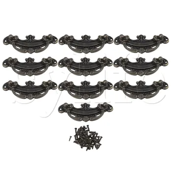 

10Pieces Bronze European Vintage Bronze Door Drawer Dresser Pull Handle