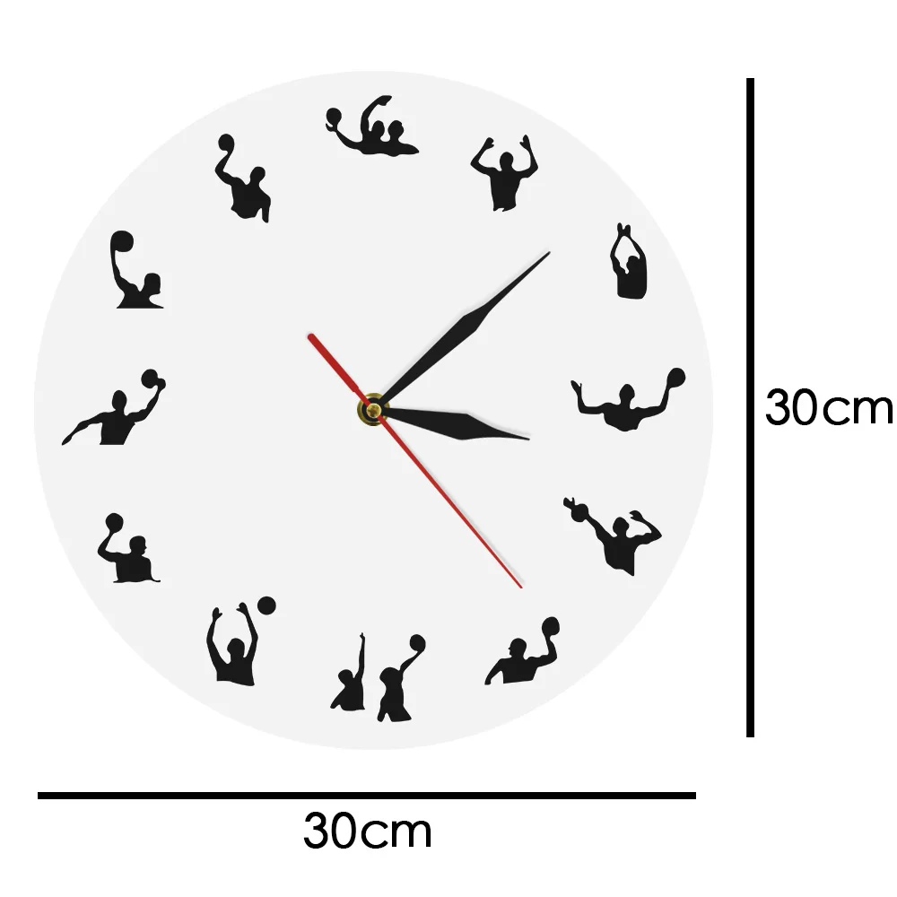 Водное поло минималистичный дизайн Современные настенные часы спортивный мяч соревнование бассейн игра команда игры плавание воды поло настенные часы подарок