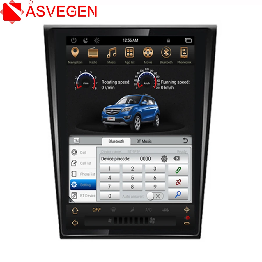 Sale Asvegen Vertical  Touch Screen Android 6.0 Quad Core Car Auto  Radio Multimedia Player GPS Navigation For Ford Mondeo 2013-2016 0