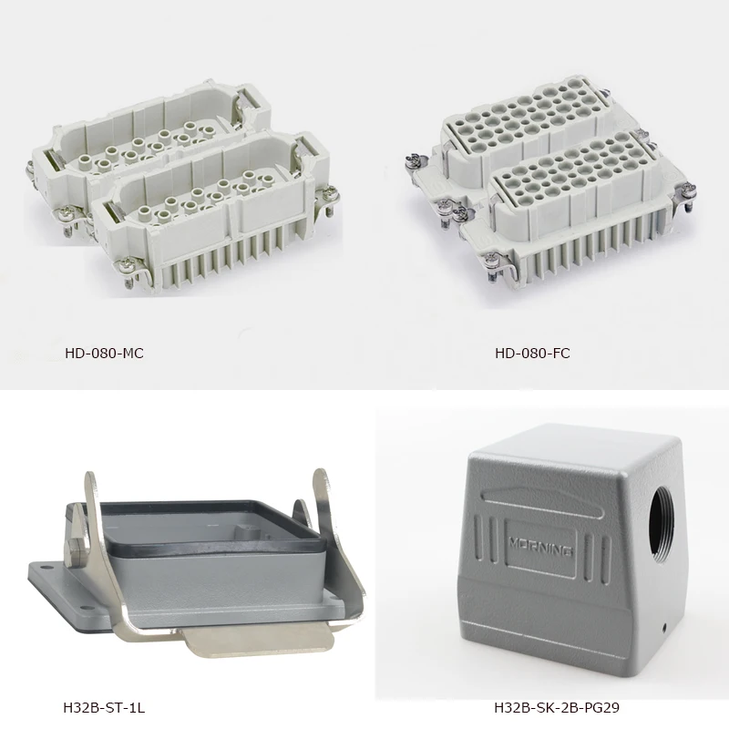 

HD-080 whole set first-rate price 80 pins Crimp heavy duty connector 250V 10A block automotive