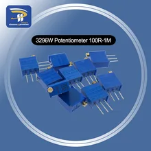 Kit de potenciômetro 3296 alta precisão, 3296w, resistor variável 100r-1m 200r 500r 1k 2, 10 peças k 5k 10k 20k 50k 100k 200k 500k
