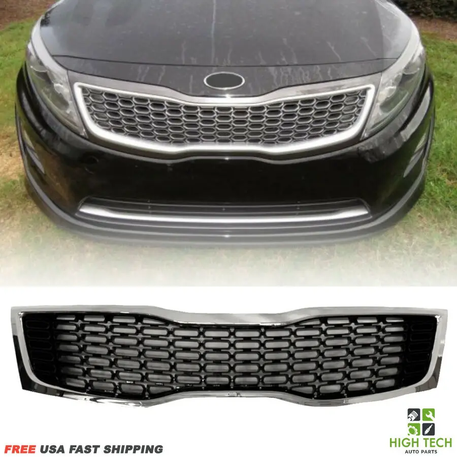 

Fits For 2014 2015 Kia Optima Front Square Style Grill Black Chrome Trim Grille