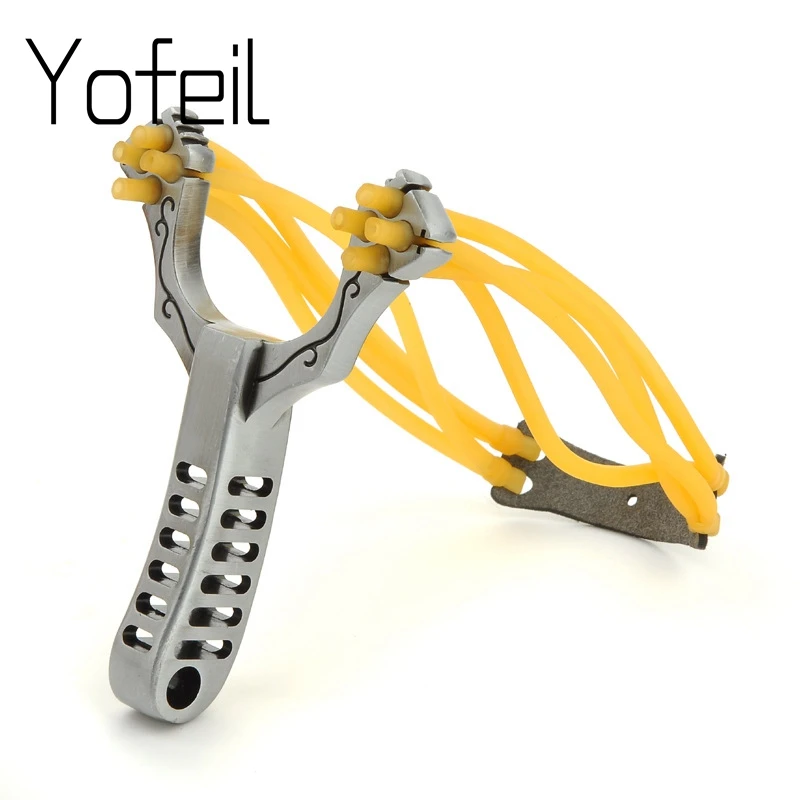 

Popular 8 Strands of Elastic Sling Shot Alloy Stainless Steel Outdoor Shooting Hunting Fishing Nostalgic Tools Slingshot