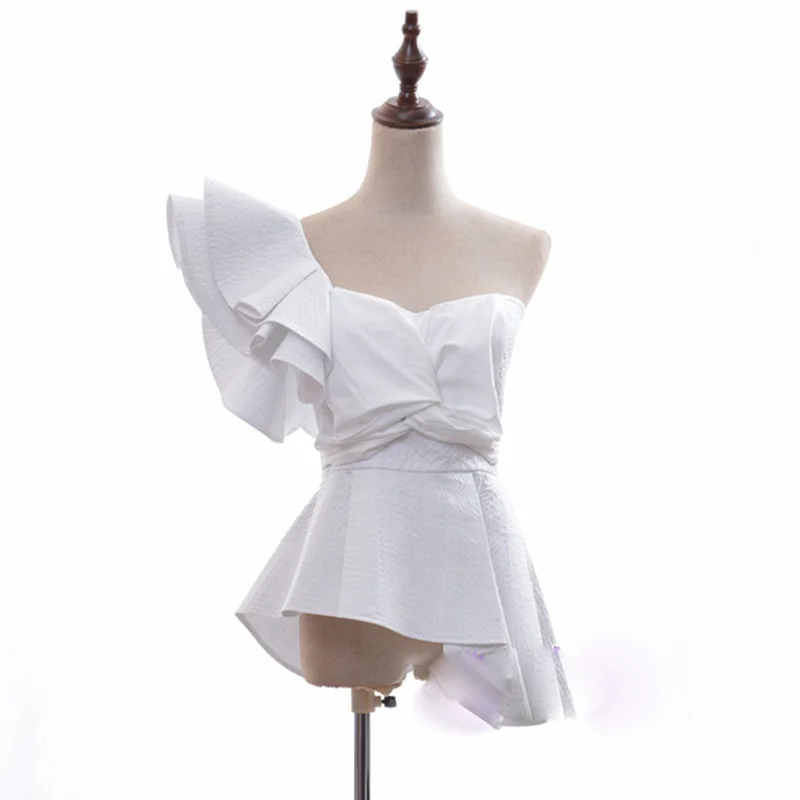 asymmetrical ruffle top