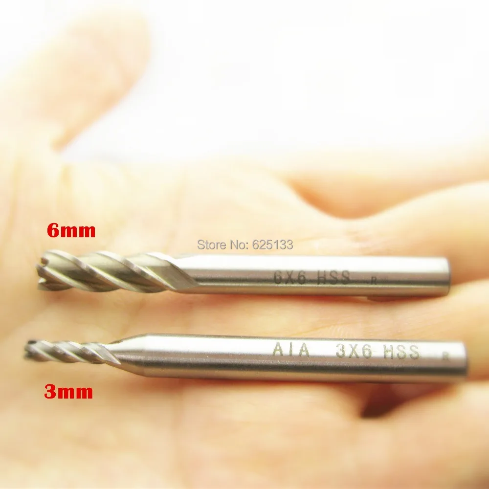 

6*6 Milling Cutter High Speed Steel 4 Flute End Mill for Mini 6 in 1 multipurpose machine Milling Tool