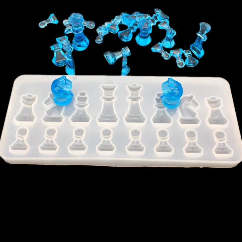 

Resin Casting Molds Kit for Making Jewelry Necklace Pendant 3D Chess Silicone Mold for Resin Epoxy C