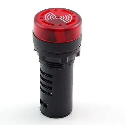 10 pieces Red LED Indicator Light Buzzer 22mm Diameter 20mA 24VDC | Освещение