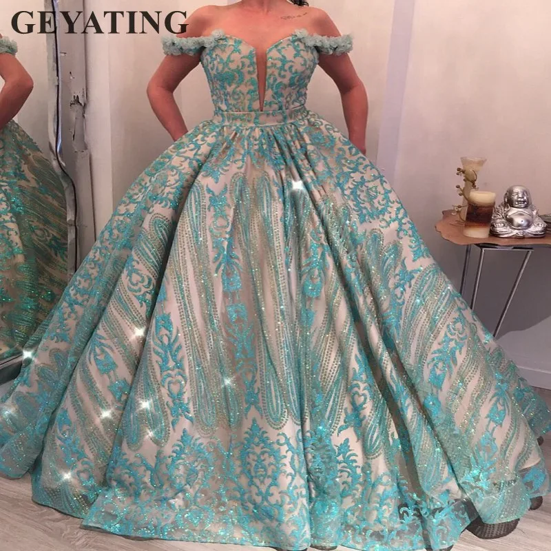 turquoise glitter dress