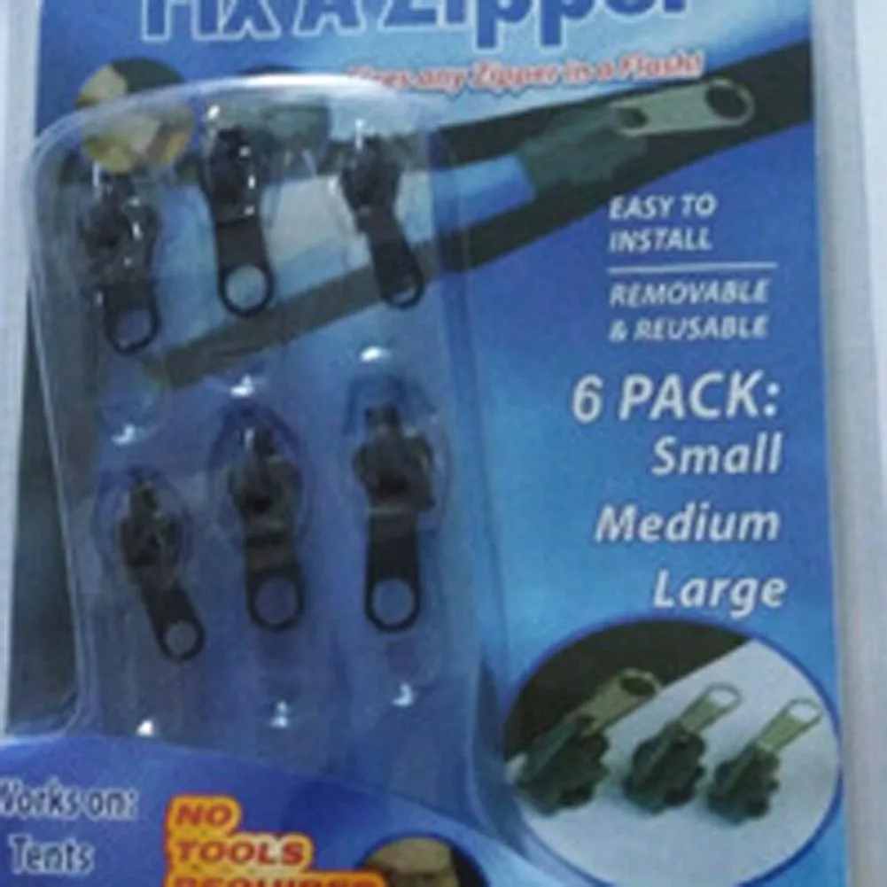

New 6pcs/lot Universal multifunction zipper Fix A Zipper 6 pack Zip Rescue Instant Repair Kit Replacement clothing accessories
