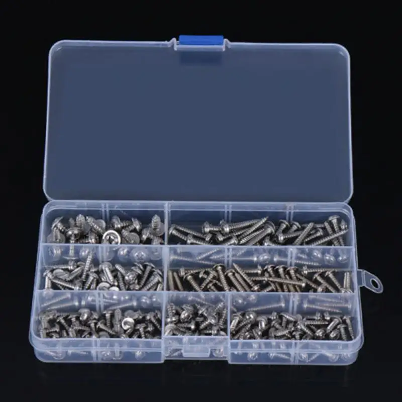 

220pcs/set M3/M4/M5 Pan Head Phillip Tapper Self Tapping Screw Stainless Steel Screws Assortment Kit Fastener Hardware