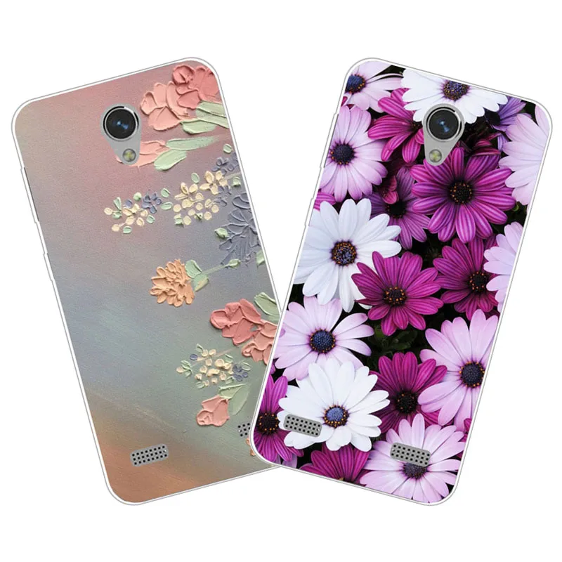 

zte blade A520 Case,Silicon Colorful flowers Painting Soft TPU Back Cover for zte blade BA520 A 520 Phone protect cases shell