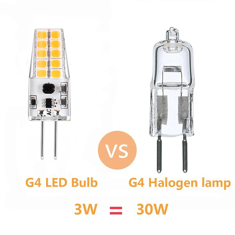 6 упак. G4 светодио дный лампы 3000 К 4000 К 6000 К AC DC 12 В светодио дный G4 лампы 3 Вт 2835 SMD 20 светодио дный мозоли 280lm заменить 30 Вт галогенная лампа