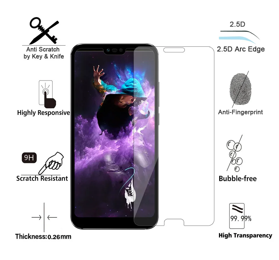 Tempered Glass for Huawei Honor 10 Glass 9H 2.5D Phone Protection Film Honor10 Protective Glass on for Honor 10 Screen Protector (2)