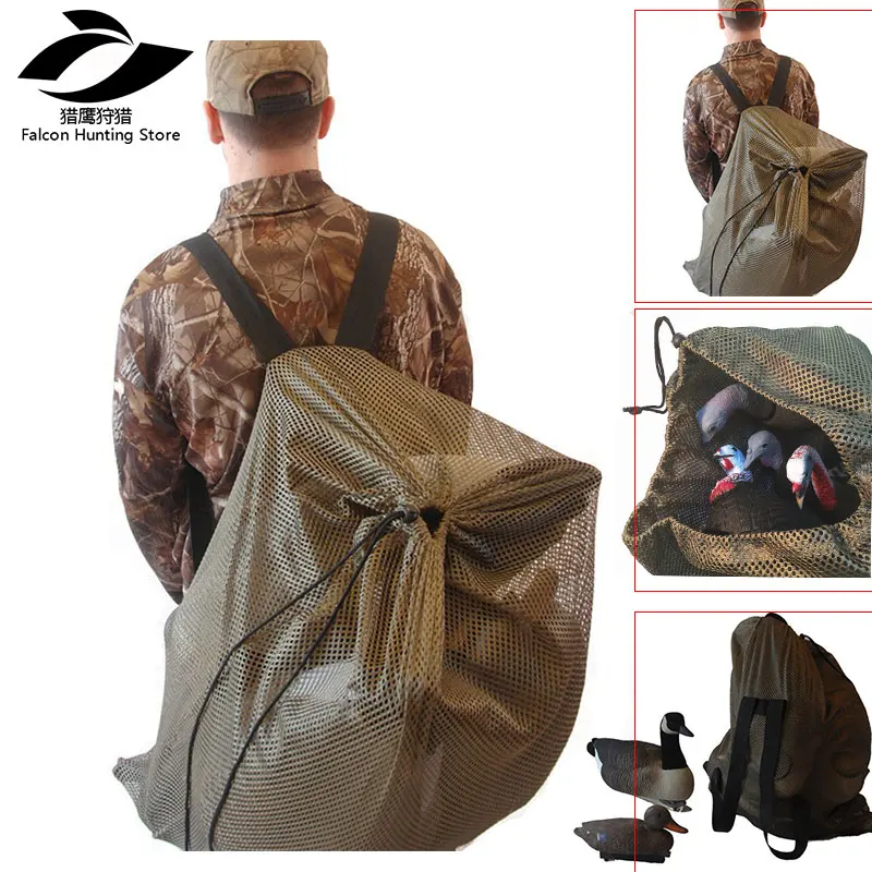 Принадлежности для охоты регулируемые плечевые ремни сетки сумки манок для утка гусь Decoy Турции несущей 27 дюймов X 40 дюймов
