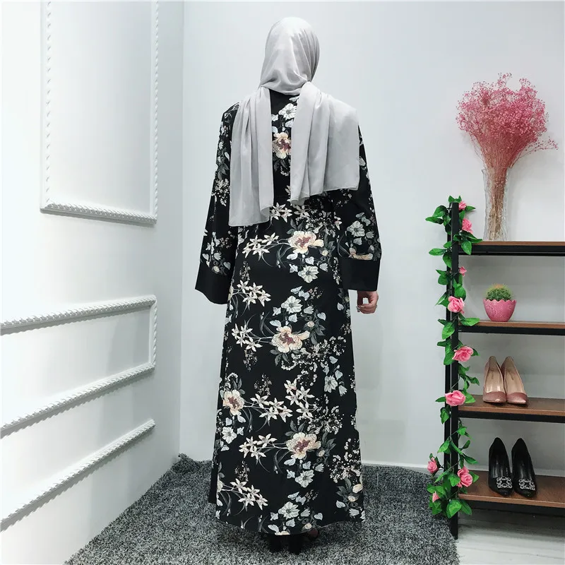Рамадан Абаи кимоно Дубай Катар Оман цветочный кардиган мусульманское платье хиджаб Абая для женщин Кафтан-Кафтан турецкая исламская