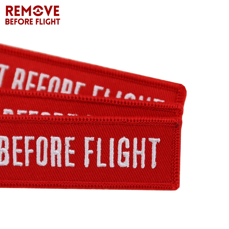 Fashion Jewelry Keychain for Motorcycles and Cars OEM Key Chains Red Embroidery Key Fobs INSERT BEFORE FLIGHT Key Chain Tag (11)