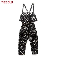 Новая мода Комплекты детской летней одежды для девочек из хлопка без рукавов в горошек на Спортивный костюм для девочек Комплекты одежды наряды Детские костюмы