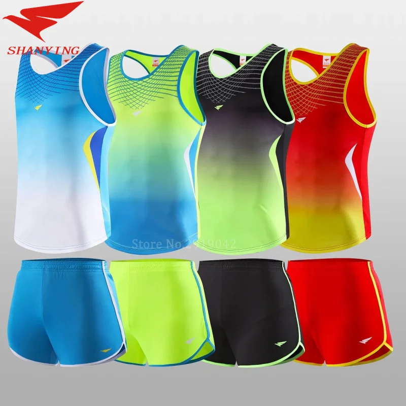 

Men/Women soccer jerseys Sets Professional marathon Running Sports vest + Shorts Fitness Gym track football jerseys Tops Elastic