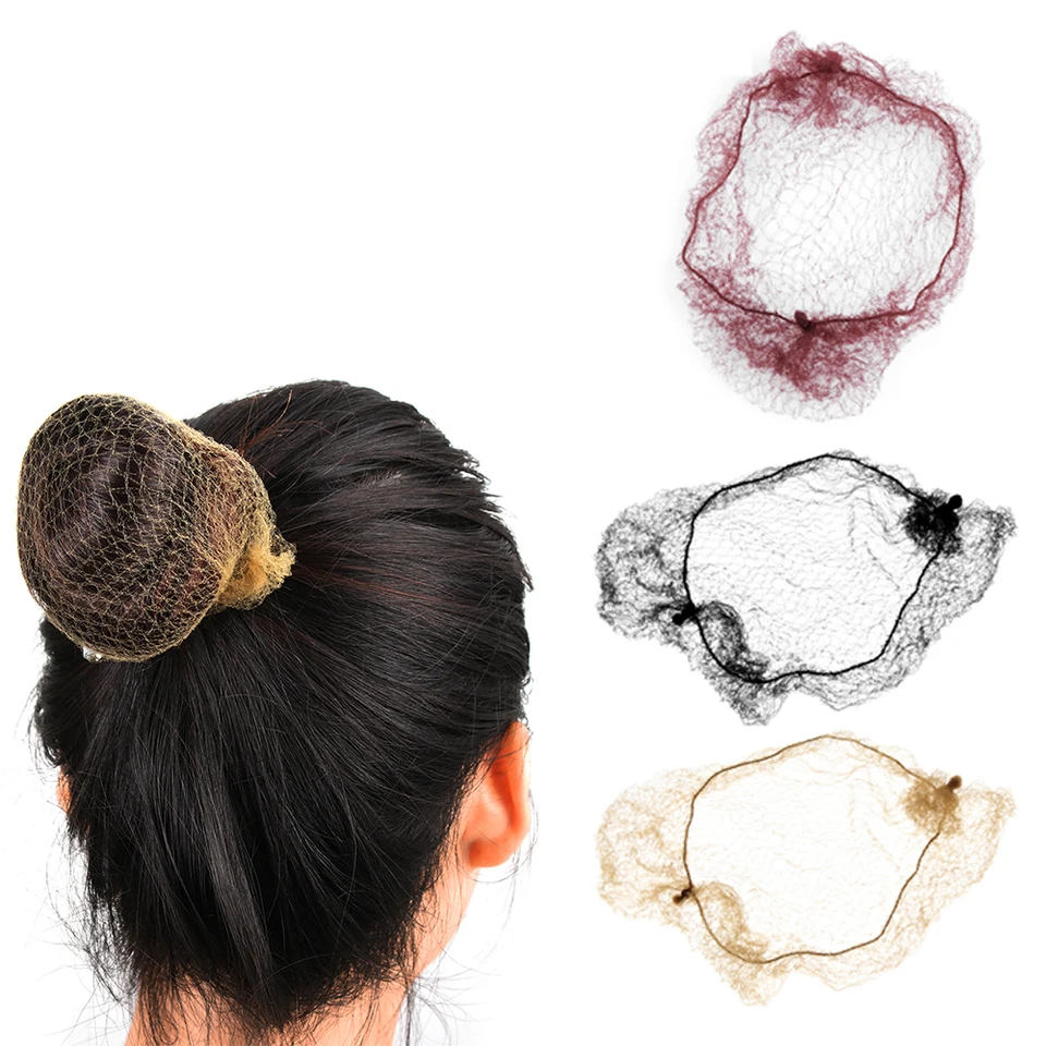 10pcs Bag Elastic Invisible Hair Nets Edge Mesh Hair Ring Bun Hair