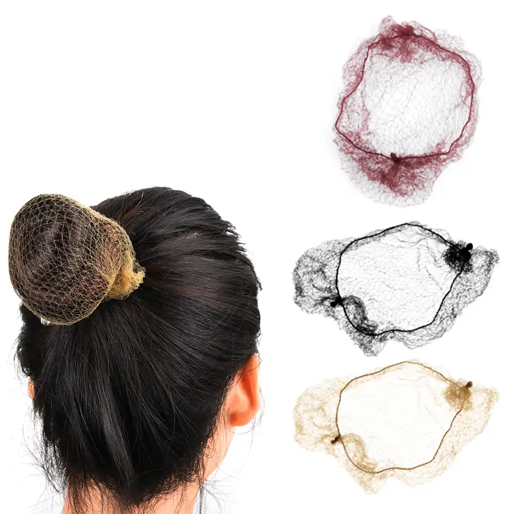 10pcs Bag Elastic Invisible Hair Nets Edge Mesh Hair Ring Bun Hair