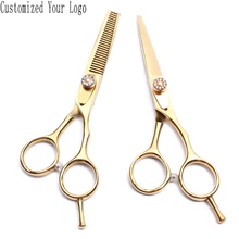 2 шт. 6 ''17,5 см индивидуальный логотип 440C Профессиональные Парикмахерские ножницы для стрижки волос+ филировочные парикмахерские C1020
