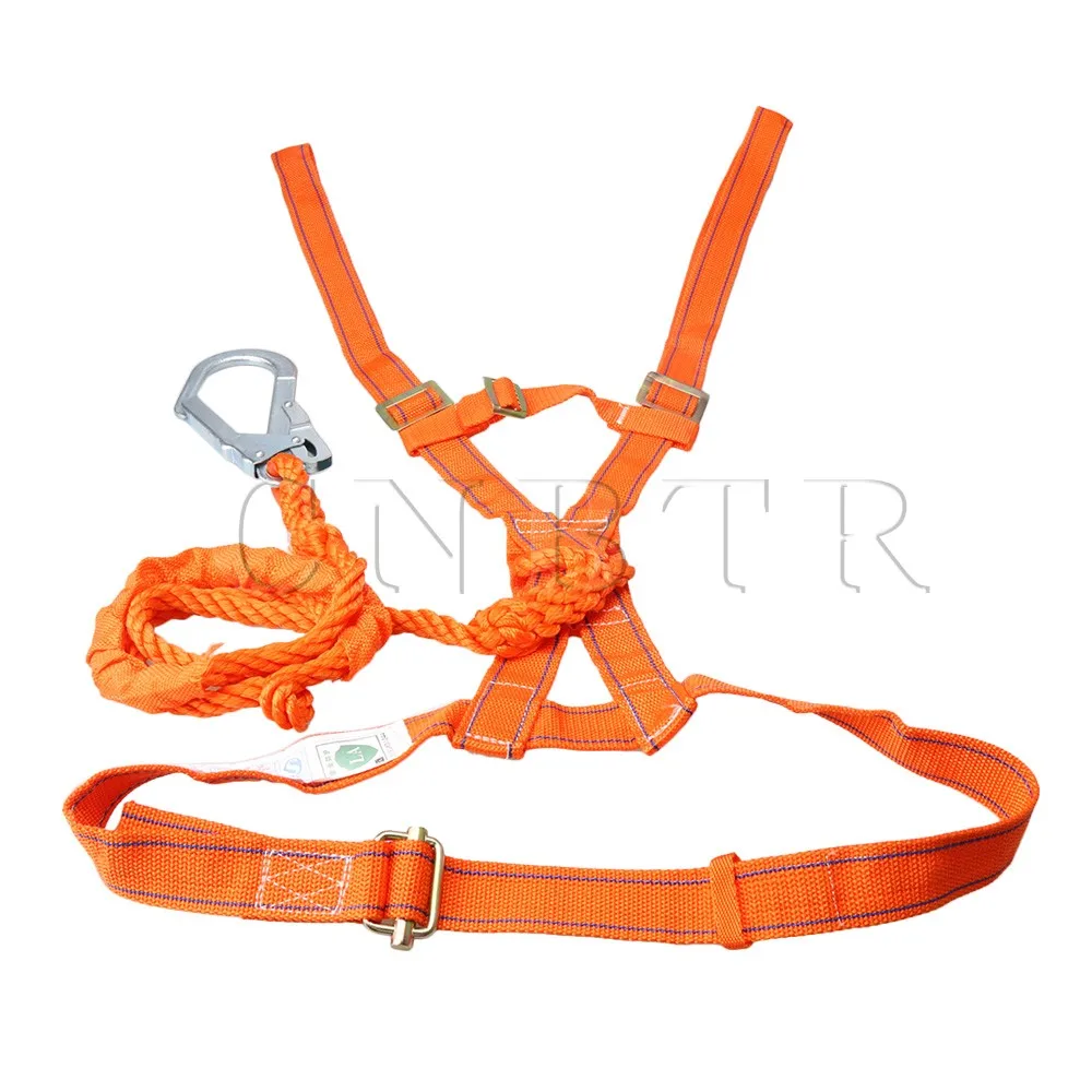 

CNBTR 180CM Length Orange Nylon Rope Fall Protection Safety Harness Lanyard with Large Snap Hook for Height Work