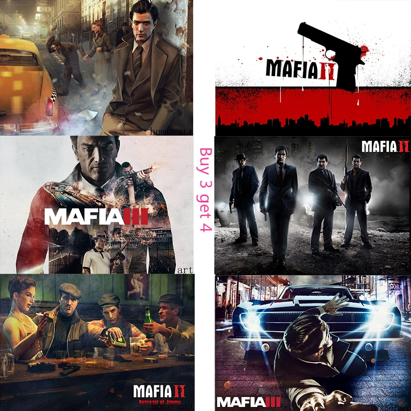 

Mafia Poster Clear Image Wall Stickers Home Decoration High Quality Prints White Coated Paper home art Brand