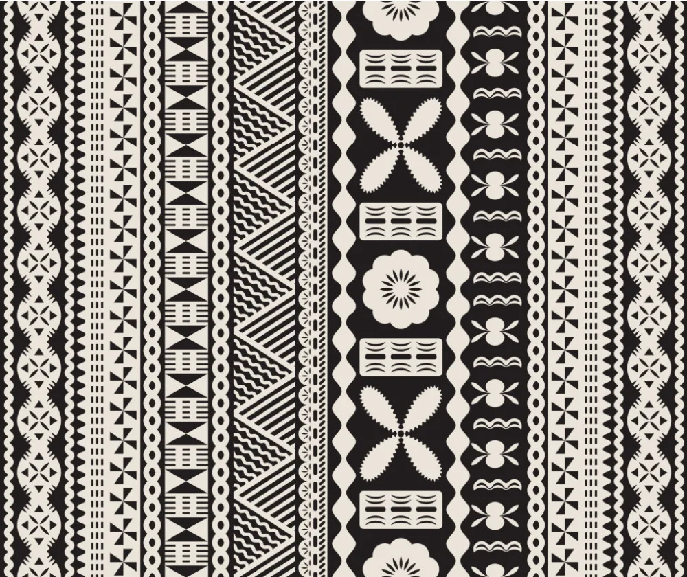10x10FT Fijian Masi Tongan Kupesi Tapa Pattern Wall Custom Photography