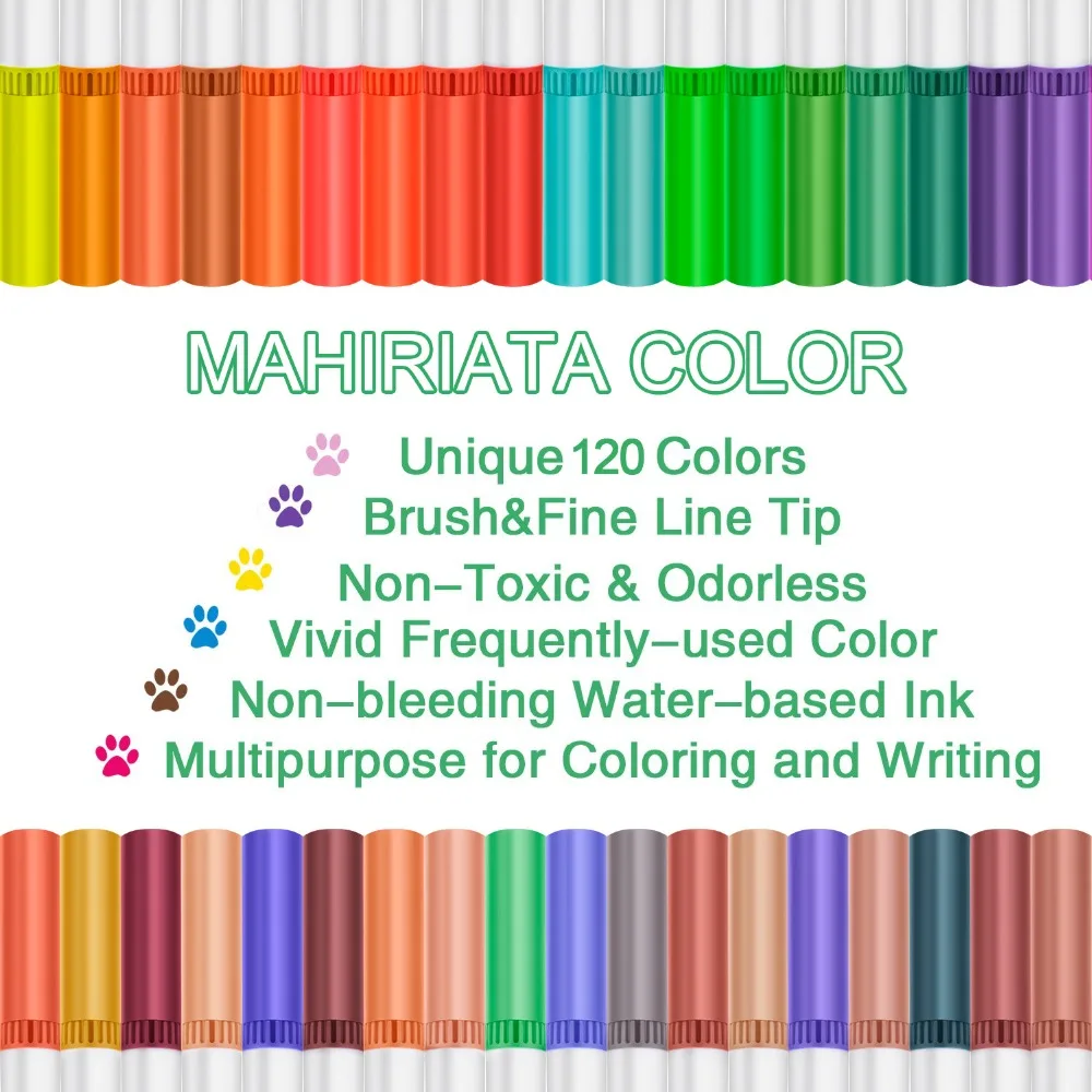 Günstige Touchfive 60 72 100 120 Farben Dual Pinsel Spitze Marker Aquarell Stift Kunst Liefert Waschbar Stift Für zeichnung Malerei Skech Stift