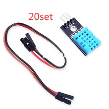 20set New Temperature and Relative Humidity Sensor DHT11 Module with Cable for Diy Kit